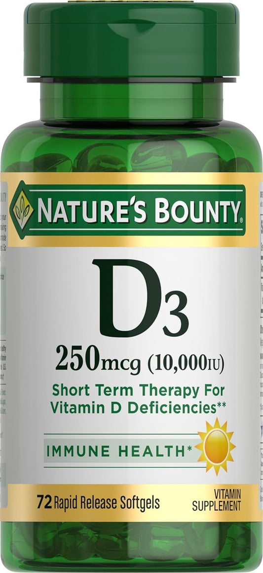 Nature's Bounty D3-10,000 UI cápsulas blandas 72 ea (paquete de 4)