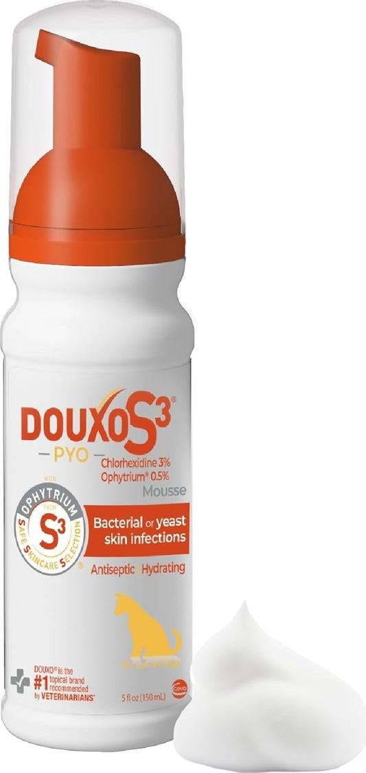 Douxo S3 PYO Mousse medicado para perros, tratamiento de infección...