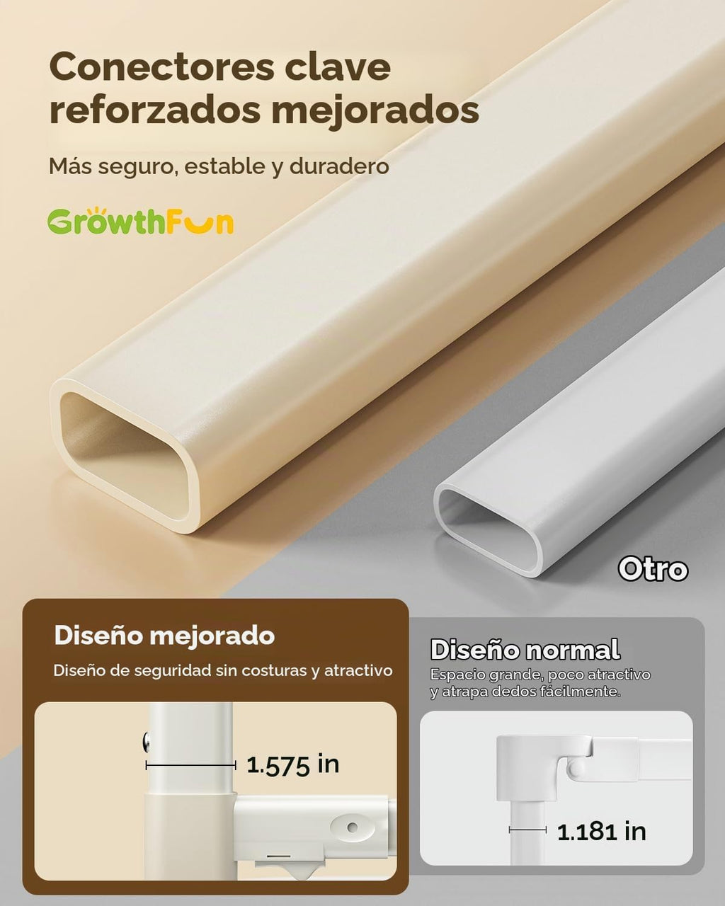 GrowthFun Riel de cama de 1 pieza de 59 pulgadas para niños pequeño...