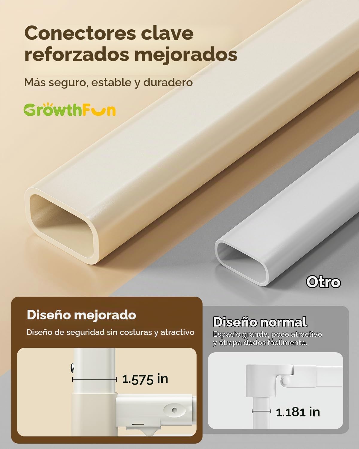GrowthFun Riel de cama de 1 pieza de 59 pulgadas para niños pequeño...
