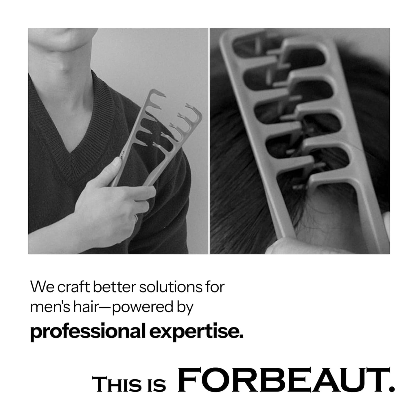 FORBEAUT Shadow - Cepillo de pelo para hombre, diseño curvado ventilado, hace que los hombres se sientan más cómodos, el cabello frontal añade volumen, expresión de textura, efecto ondulado