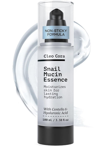 Snail Mucin Serum - Advanced Snail 96 Mucin Power Essence con ácido hialurónico y centella - Suero facial hidratante e hidratante reparador de la piel para mujeres, 3.38 onzas líquidas, 3.4 fl oz,