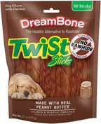 DreamBone Palitos de mantequilla de maní para perros sin piel cruda...