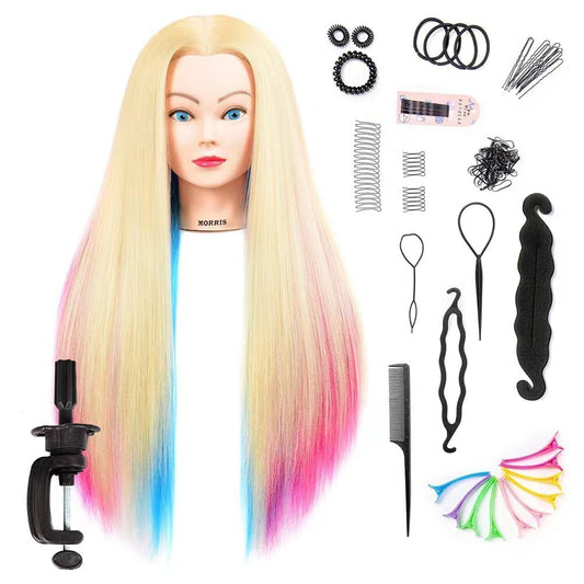 Morris - Cabeza de maniquí de 71 cm para cosmetología con cabello s...
