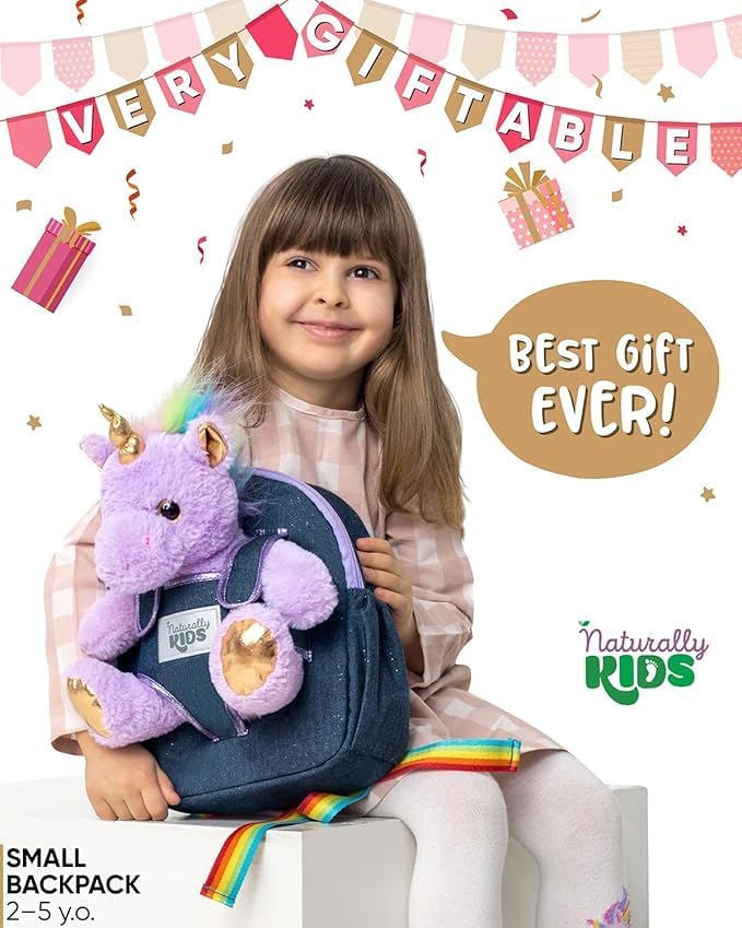 Mochila para niños pequeños Naturally KIDS con. Juguete de peluche...