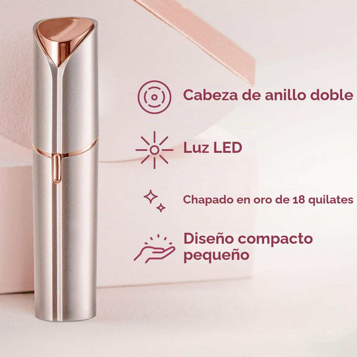 Removedor de vello sin dolor para mujer, afeitadora facial con pila...