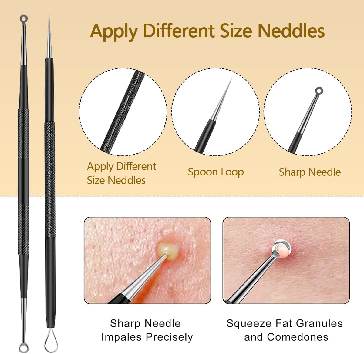 Kit de herramientas de acero inoxidable para eliminar puntos negros...