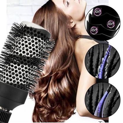 Cepillo redondo para secado con cerdas de jabalí, juego de cepillos térmicos de cerámica y tecnología iónica L+Samll redondo para niñas/mujeres, peluquería y peinado, ideal para rizar cabello corto y largo