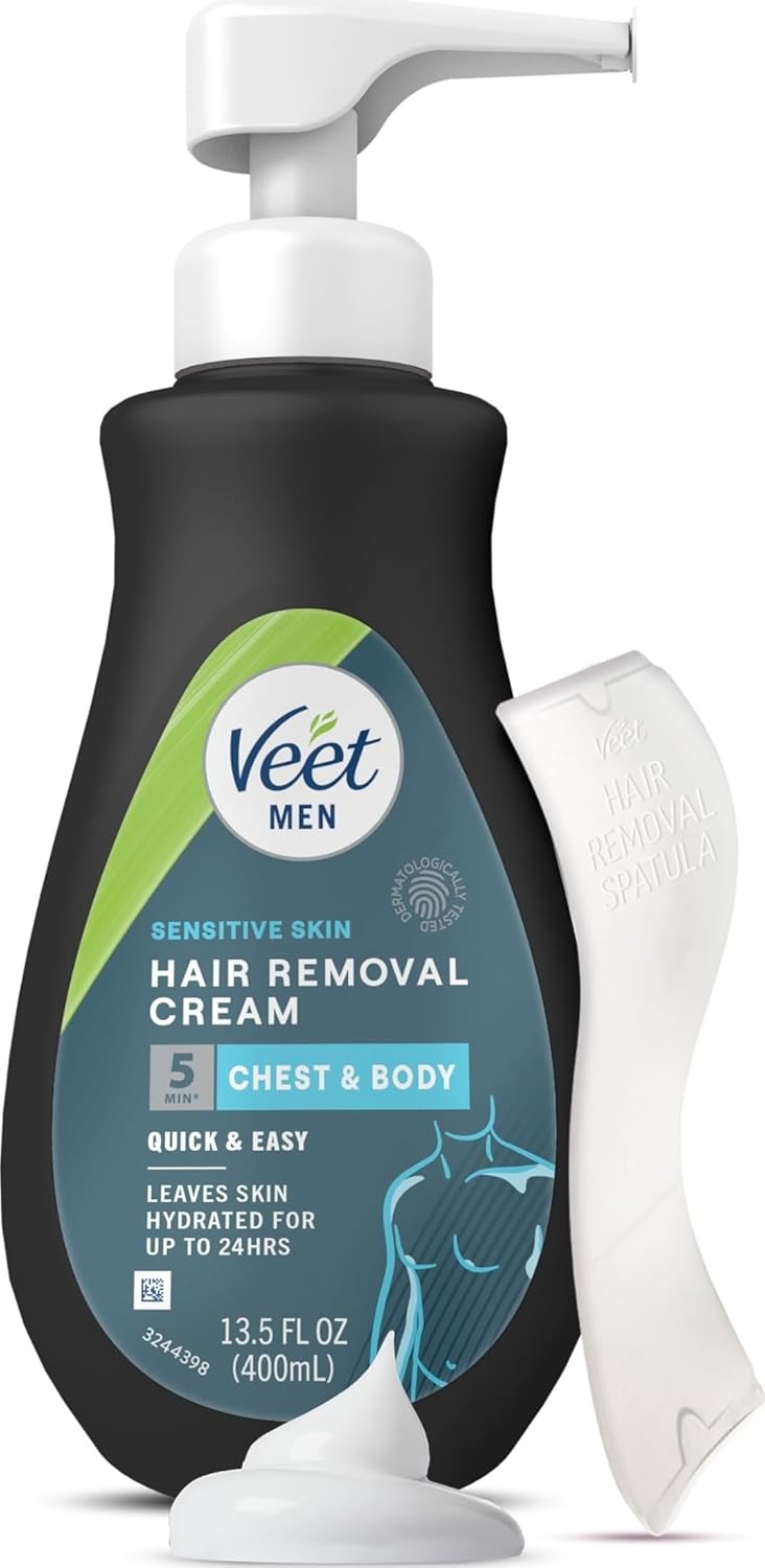 Crema de depilación Veet para hombres, 5 minutos para piel sensible...