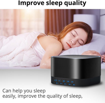 Máquina de sonido blanco Magicteam con 20 sonidos naturales relajantes sin bucle, función de memoria, 32 niveles de volumen, alimentada por CA o USB y temporizador de terapia de sonido para dormir