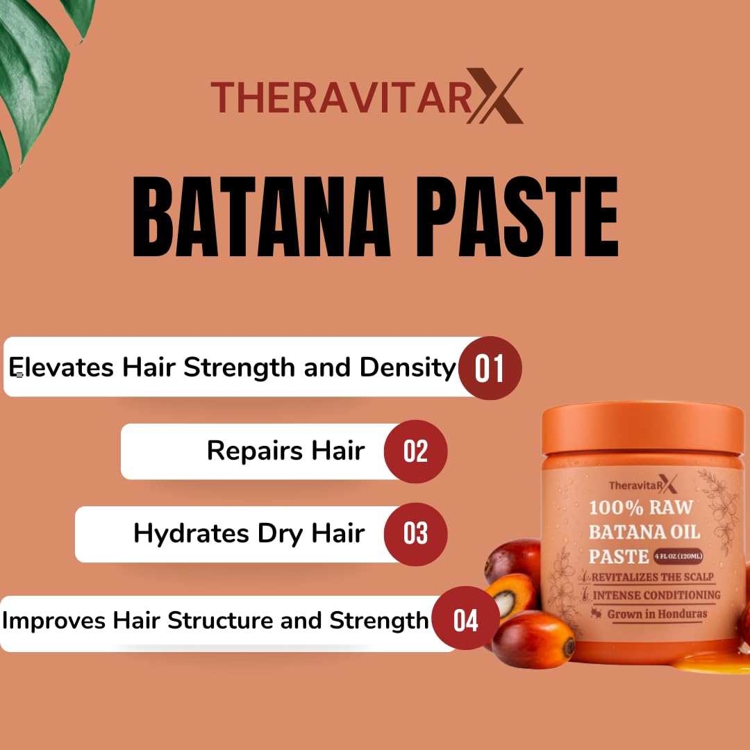 Aceite de batana orgánico para el crecimiento del cabello – 100% puro y prensado en frío, cuero cabelludo natural y tratamiento capilar para cabello más grueso y fuerte – 4 oz de Honduras – Adecuado