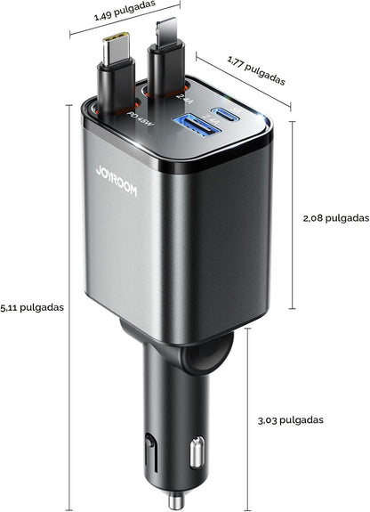 [2026 Ultra-compacto] JOYROOM Cargador retráctil para automóvil de...