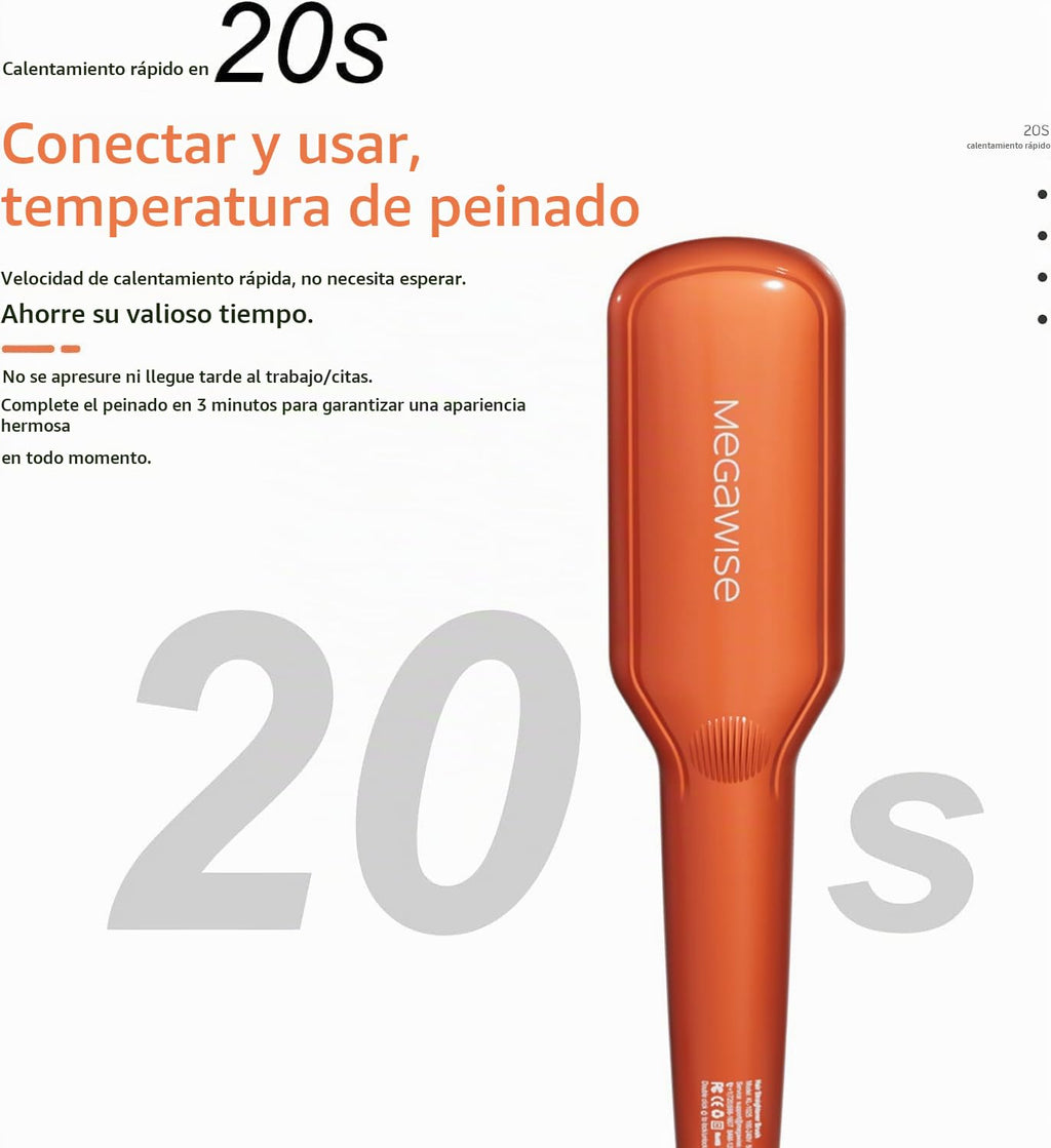 MEGAWISE - Cepillo alisador de cabello con apagado automático iónic...