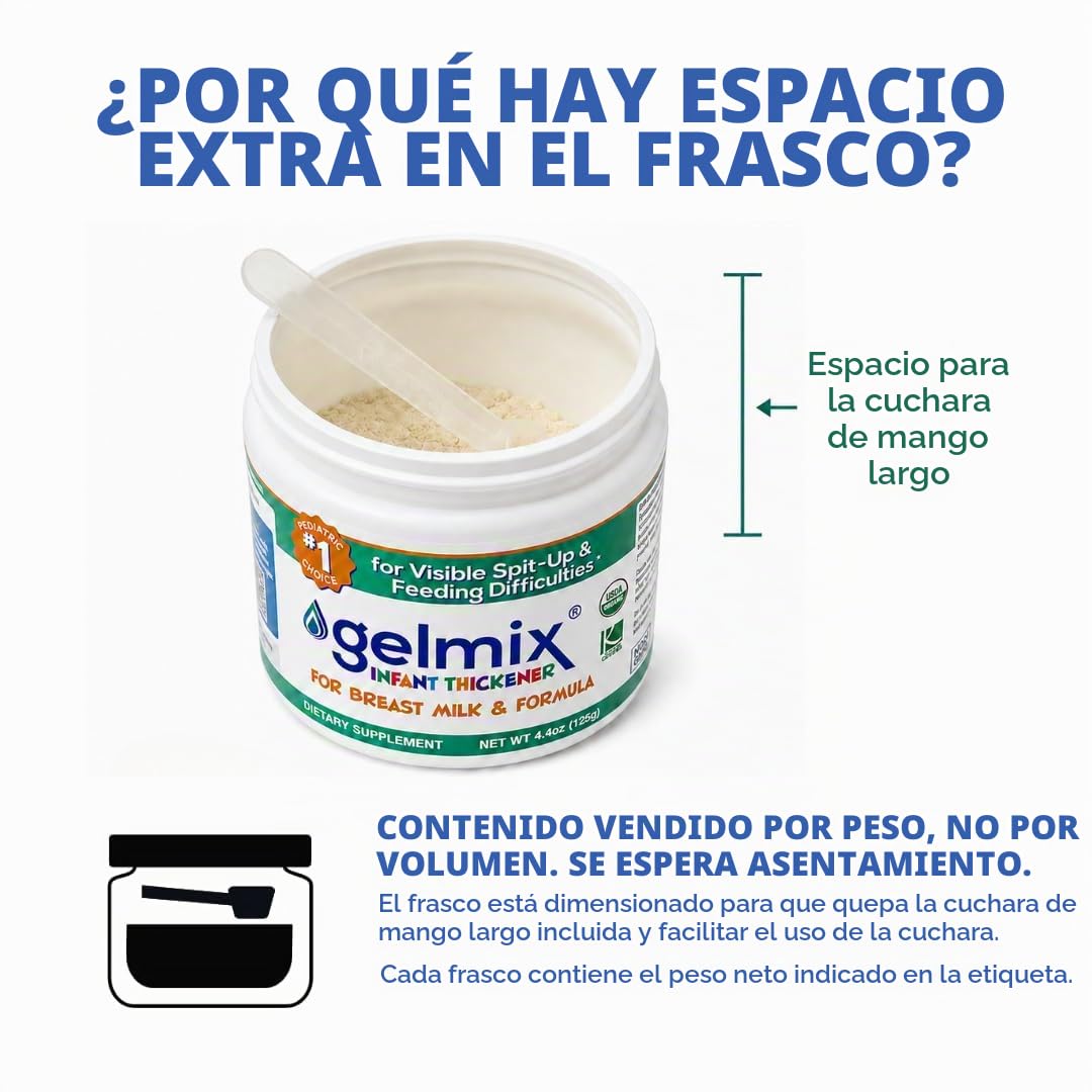 Gelmix Espesante infantil para leche materna y fórmula, tarro de 4....
