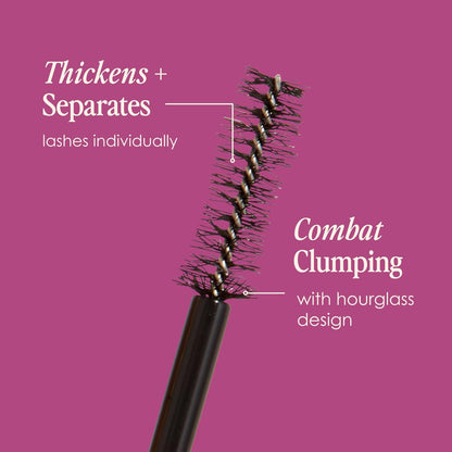Grande Cosmetics GrandeDRAMA - Máscara de engrosamiento intenso con aceite de ricino, voluminizante, acondicionado, fórmula construible