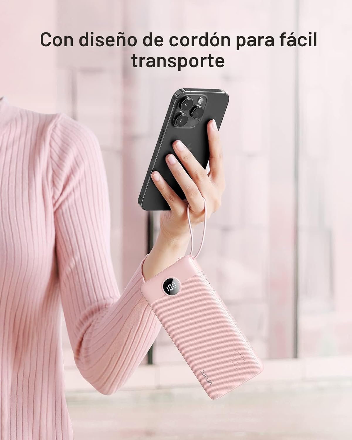 VRURC Cargador Portátil Power Bank, Paquete de Batería Esencial de...