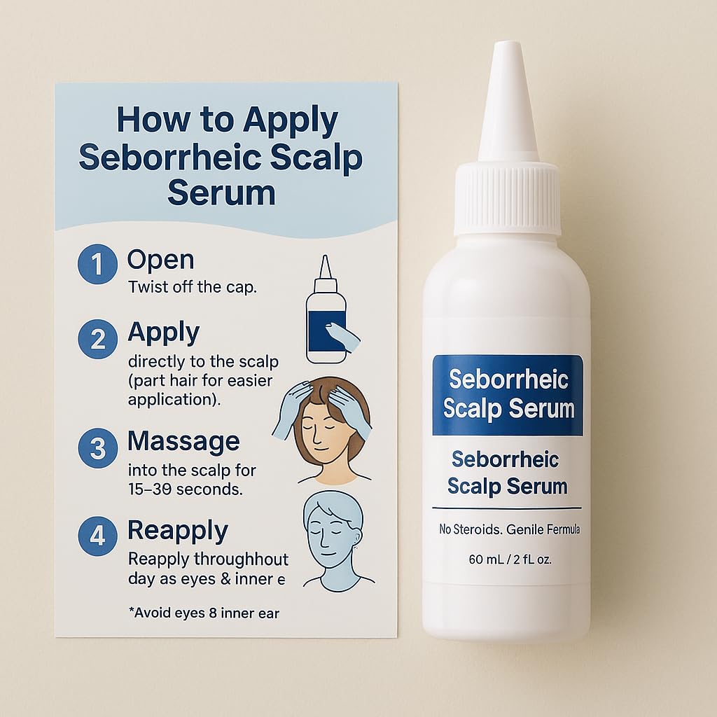Suero para el Cuero Cabelludo Seborreico 8X DE ACTUACIÓN RÁPIDA - Ungüento Calmante para Enrojecimiento y Dermatitis - Pomada de Acción Rápida para Cuero Cabelludo, Cara, Pecho y Cuerpo para Hombres y