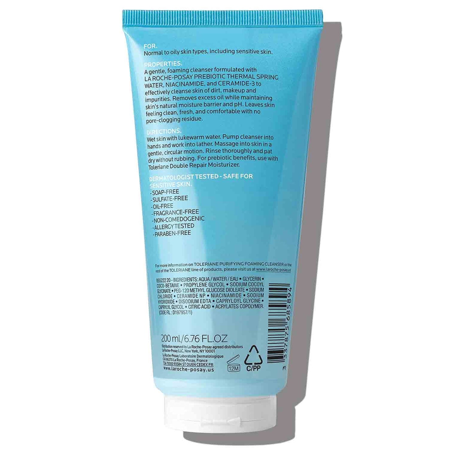 La Roche-Posay Toleriane Limpiador Facial Espumoso Purificante, Lim...