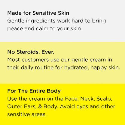 Crema facial para dermatitis seborreica para pieles sensibles, hidrata y apoya la barrera cutánea con aceite MCT, escualano, crema hidratante para rostro, cuero cabelludo y cuerpo, sin esteroides