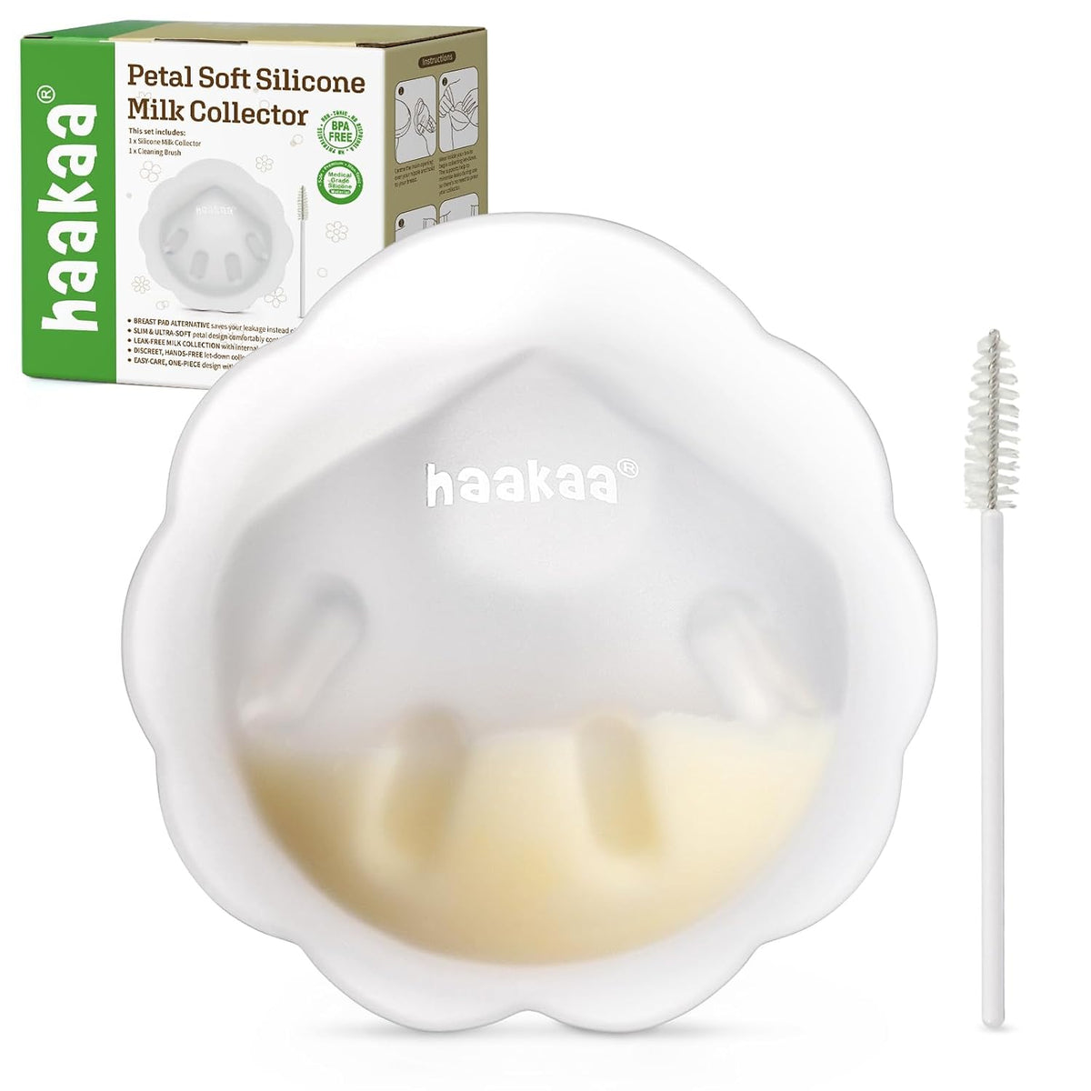 haakaa Recolector de leche materna de silicona suave en forma de pé...