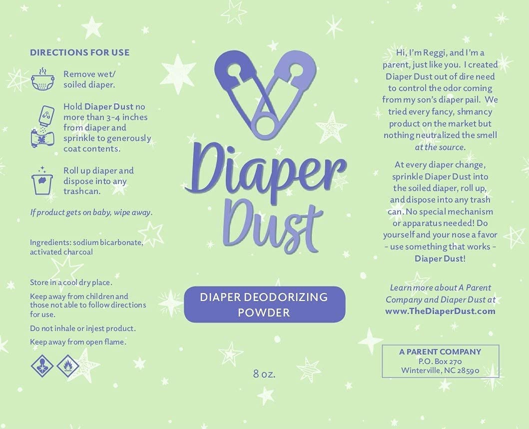 Diaper Dust - Polvo desodorante para pañales con carbón activado -...