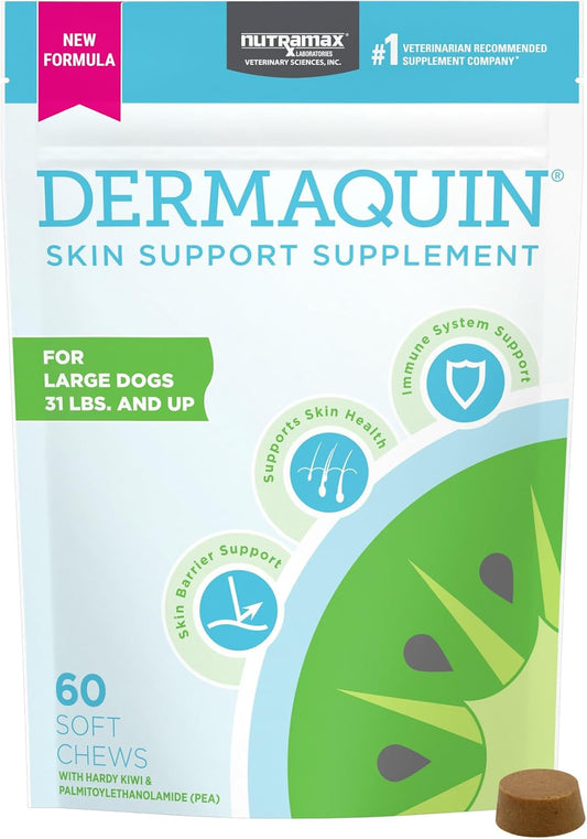 Nutramax Dermaquin Suplemento de Apoyo para la Piel para Perros Gra...