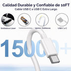 Cargador rápido para iPhone 17 16 15 de 10 pies, cargador de 20 W p...