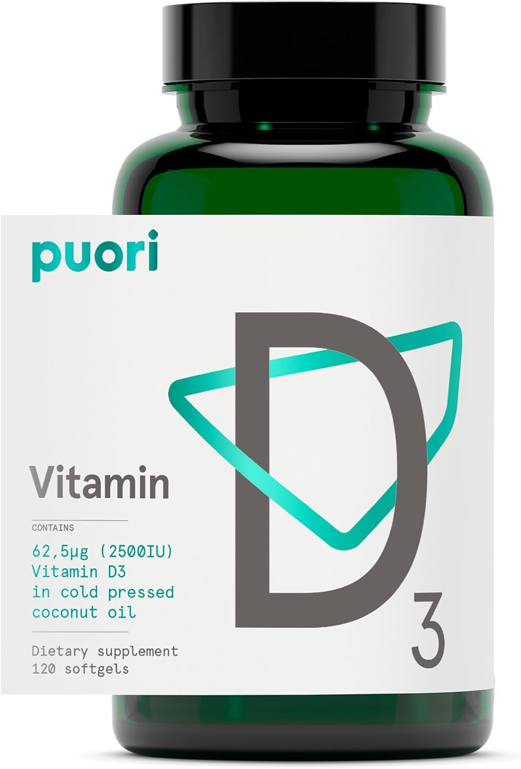 Puori Cápsulas blandas de vitamina D3, 2500 UI (62.5 mcg) \u2013 Su...