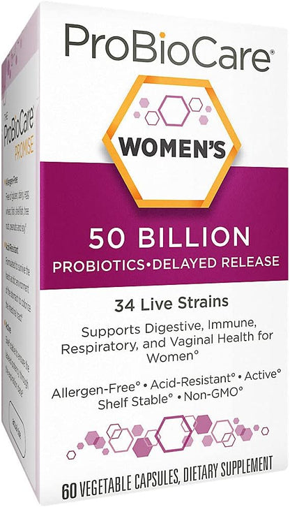 ProBioCare Probióticos para mujeres, suplemento probiótico multicep...