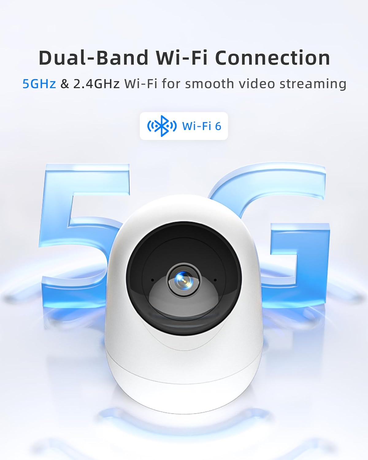 Cámara interior de 4 MP 5G\/2.4G WiFi 6 360° Pan Tilt 2.5K soporta...