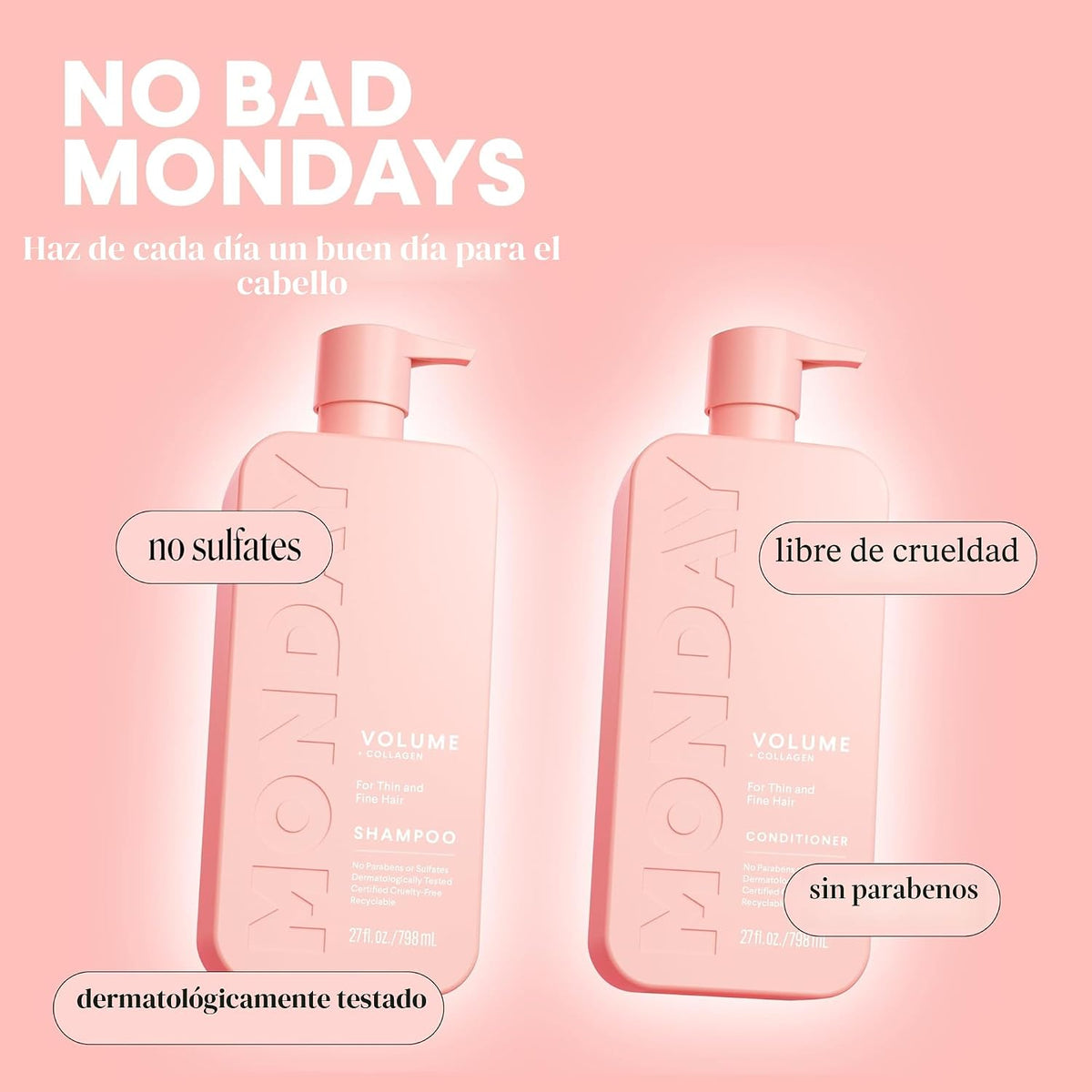 MONDAY HAIRCARE Juego de Champú + Acondicionador de Volumen (2 unid...