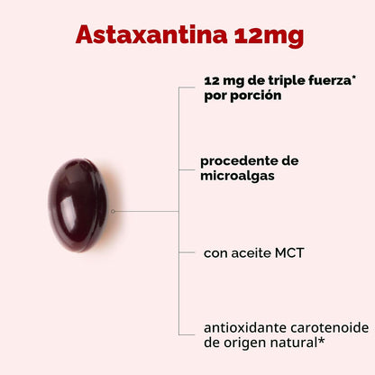 Micro Ingredients Astaxantina 12 mg con aceite MCT, 120 cápsulas bl...
