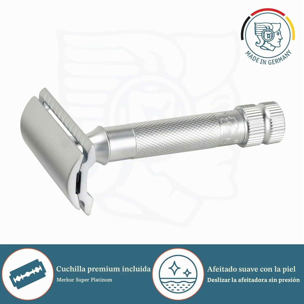 MERKUR 34 Maquinilla de afeitar de seguridad de doble filo, cromo m...