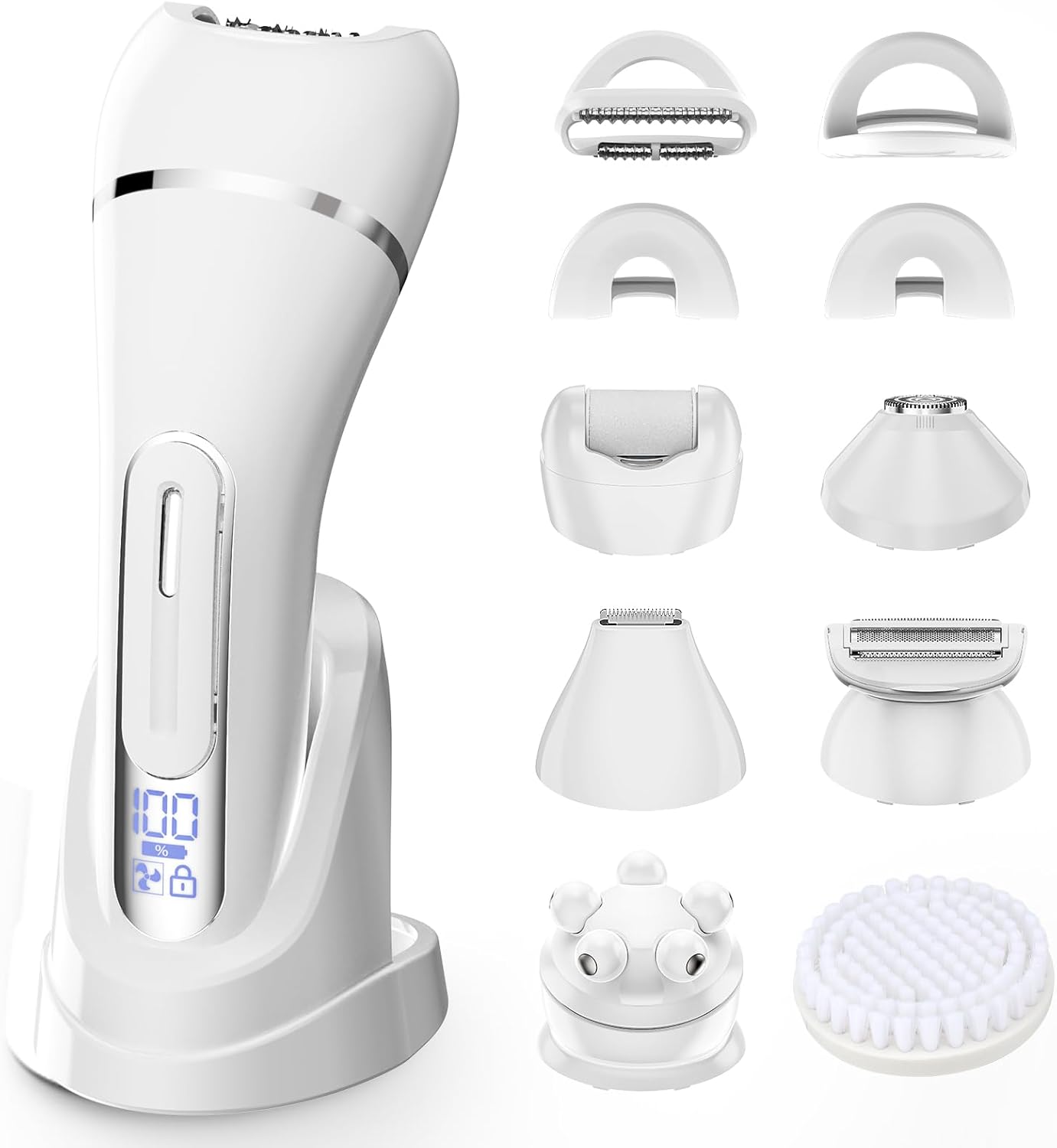 Afeitadoras eléctricas para mujer, kit de depilación 7 en 1 con dep...