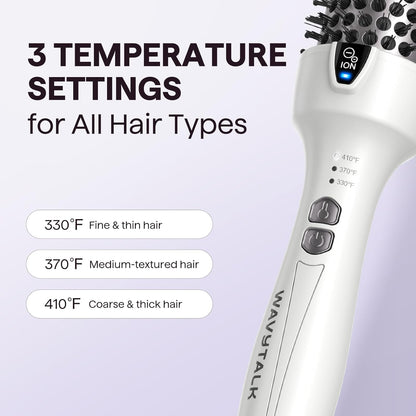 Wavytalk Cepillo térmico, cepillo redondo térmico iónico de 1.5 pul...