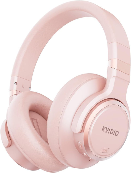 KVIDIO Auriculares híbridos con cancelación activa de ruido, auricu...