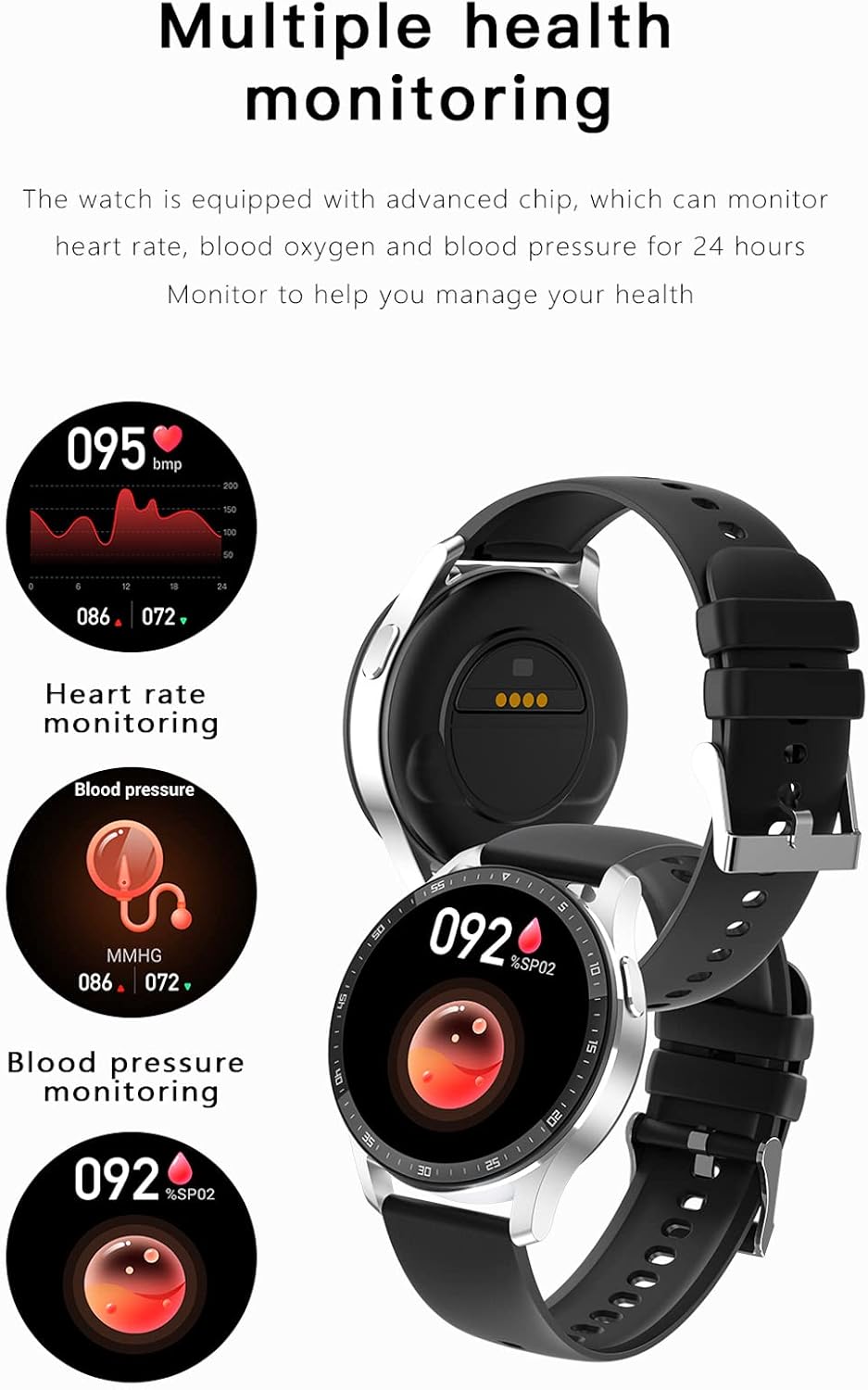 HYDZXINGW Reloj inteligente con auriculares, 2 en 1 TWS inalámbrico...