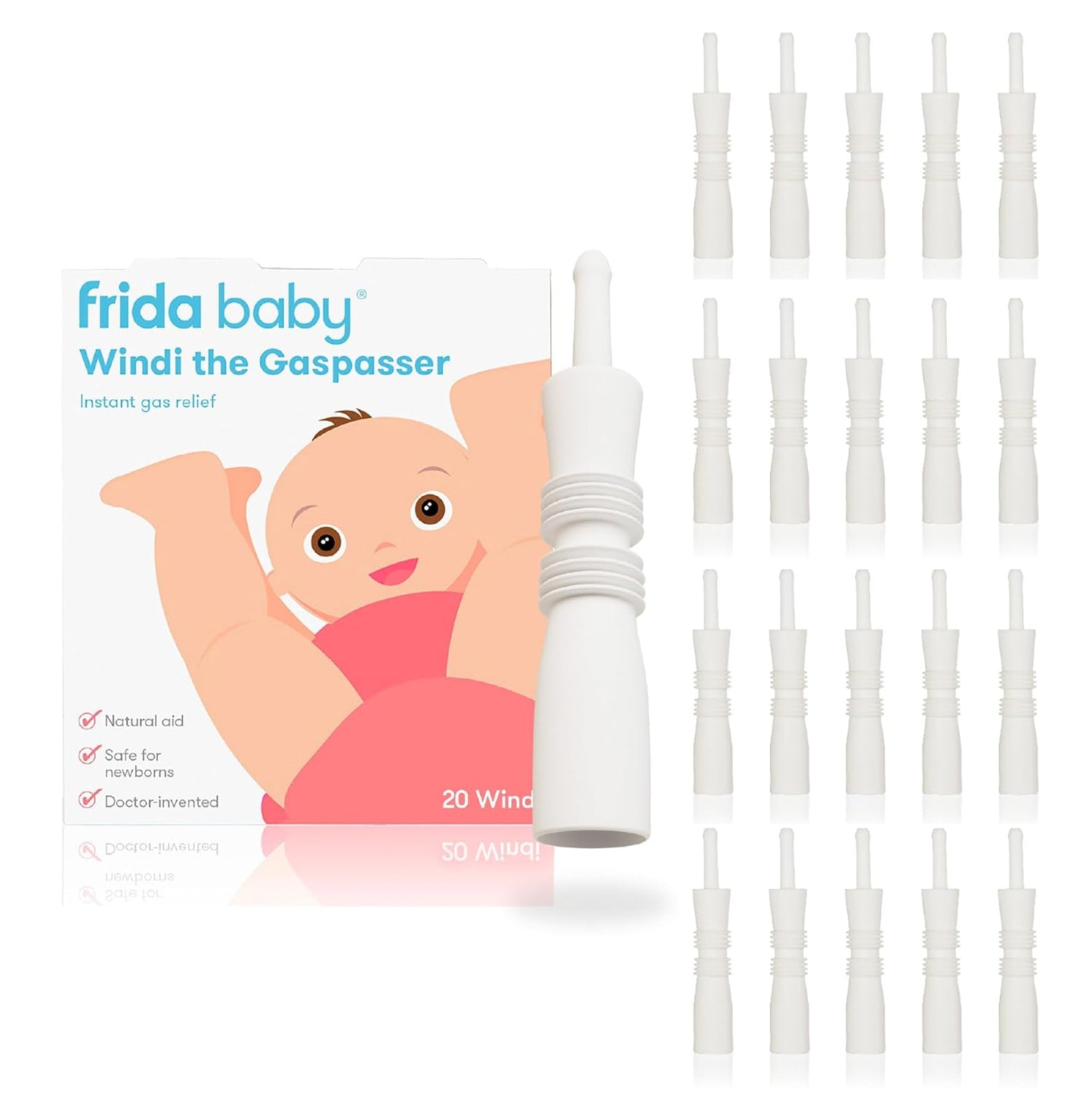 Aliviador de gas para bebés FridaBaby The Windi, Paquete de 2