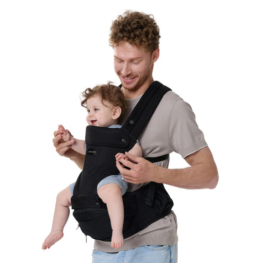 Momcozy Portabebés con asiento de cadera, transporte orientado haci...