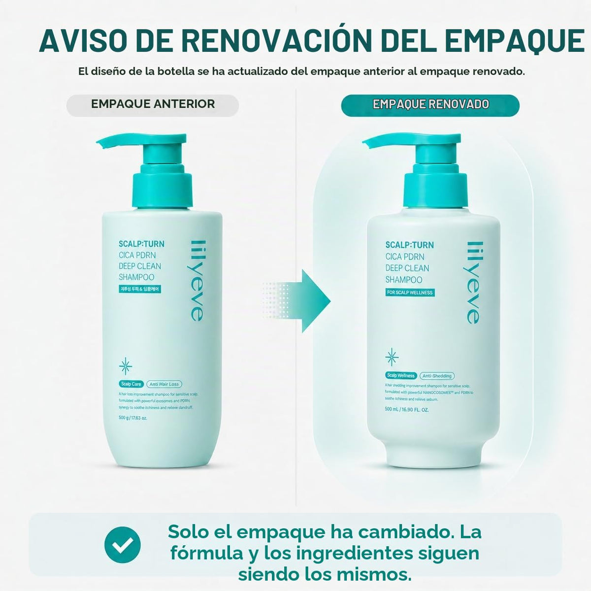 lilyeve SCALPTURN Cica PDRN Champú de limpieza profunda, 16.90 fl o...