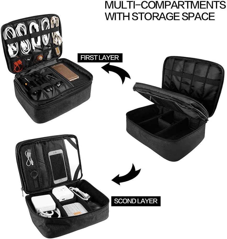 Organizador de electrónica para viajes, bolsa organizadora de cable...