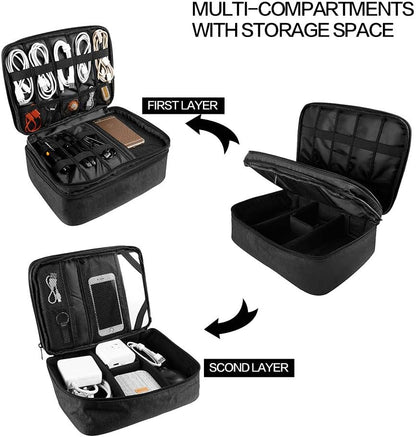 Organizador de electrónica para viajes, bolsa organizadora de cable...