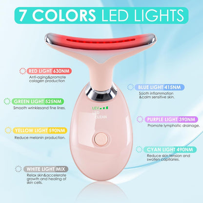Masajeador facial con terapia de luz roja para cara y cuello, varit...
