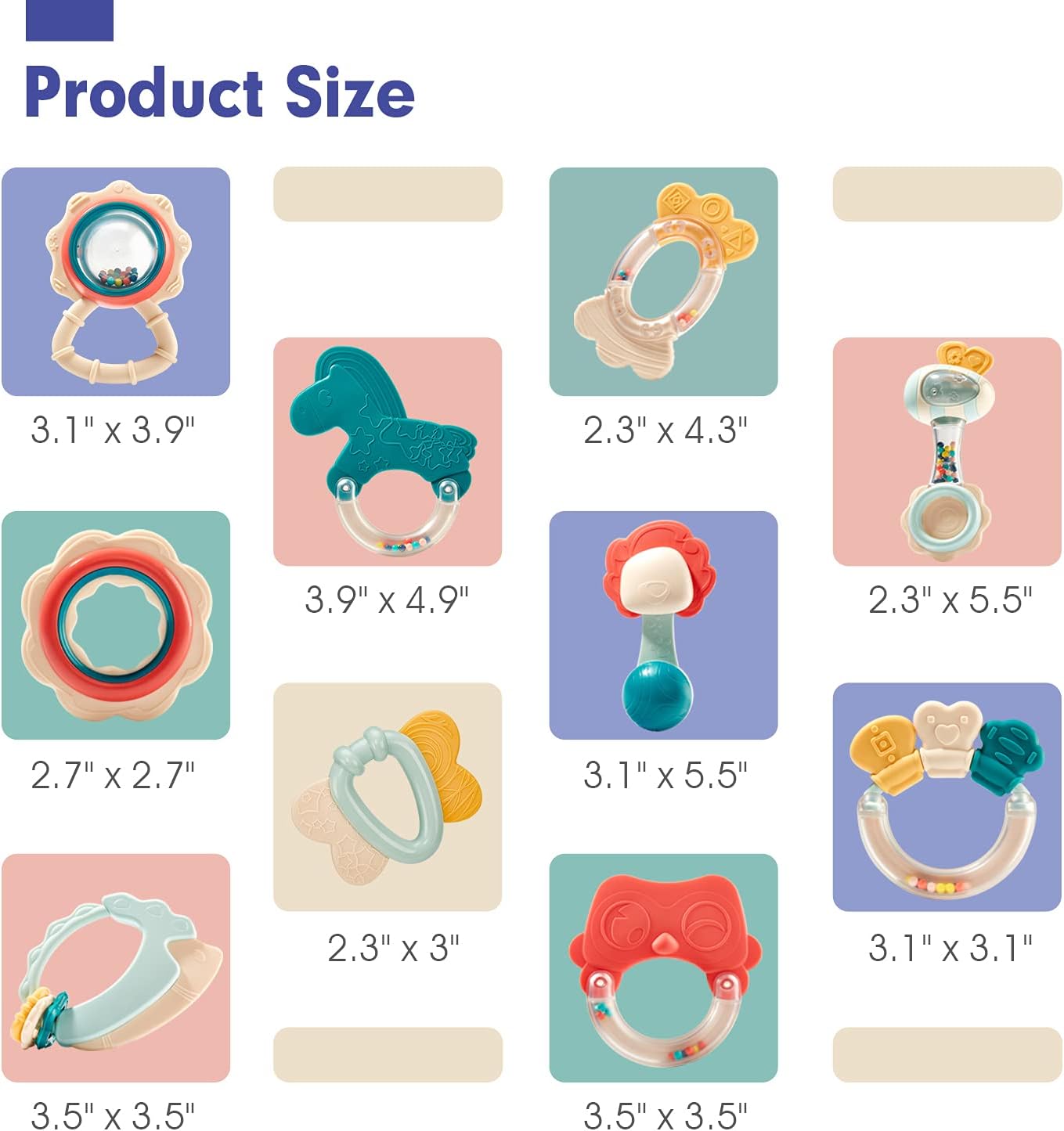 hahaland Juguetes para bebés de 0 a 6 meses, sonajeros para bebés, juguetes para dentición de 3 a 6 meses, juguetes para bebés recién nacidos de 6 a 12 meses, juguete agitador de mordedor para bebés