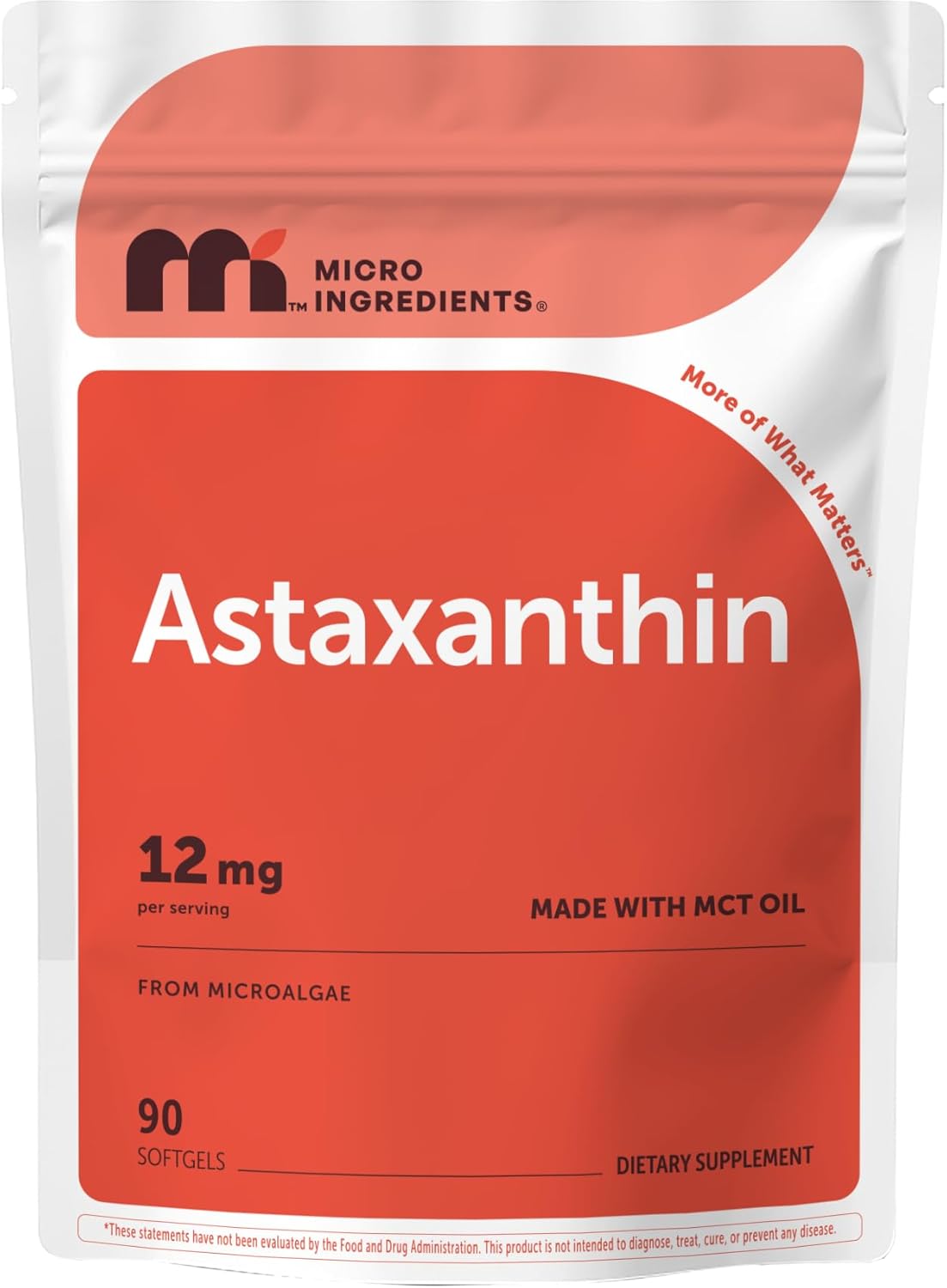 Micro Ingredients Astaxantina de 12 mg con aceite MCT, 90 cápsulas...