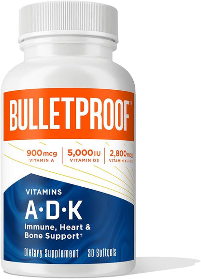 Bulletproof Vitaminas A-D-K Softgels, 30 unidades, suplemento para...