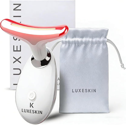 LuxeSkin Masajeador facial de terapia de luz roja LED de 7 colores...