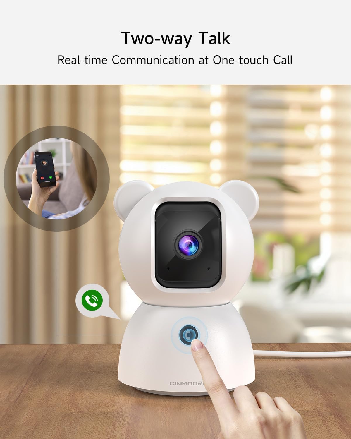 Cámara CINMOORE de 4MP para seguridad del hogar, tarjeta SD de 32GB...