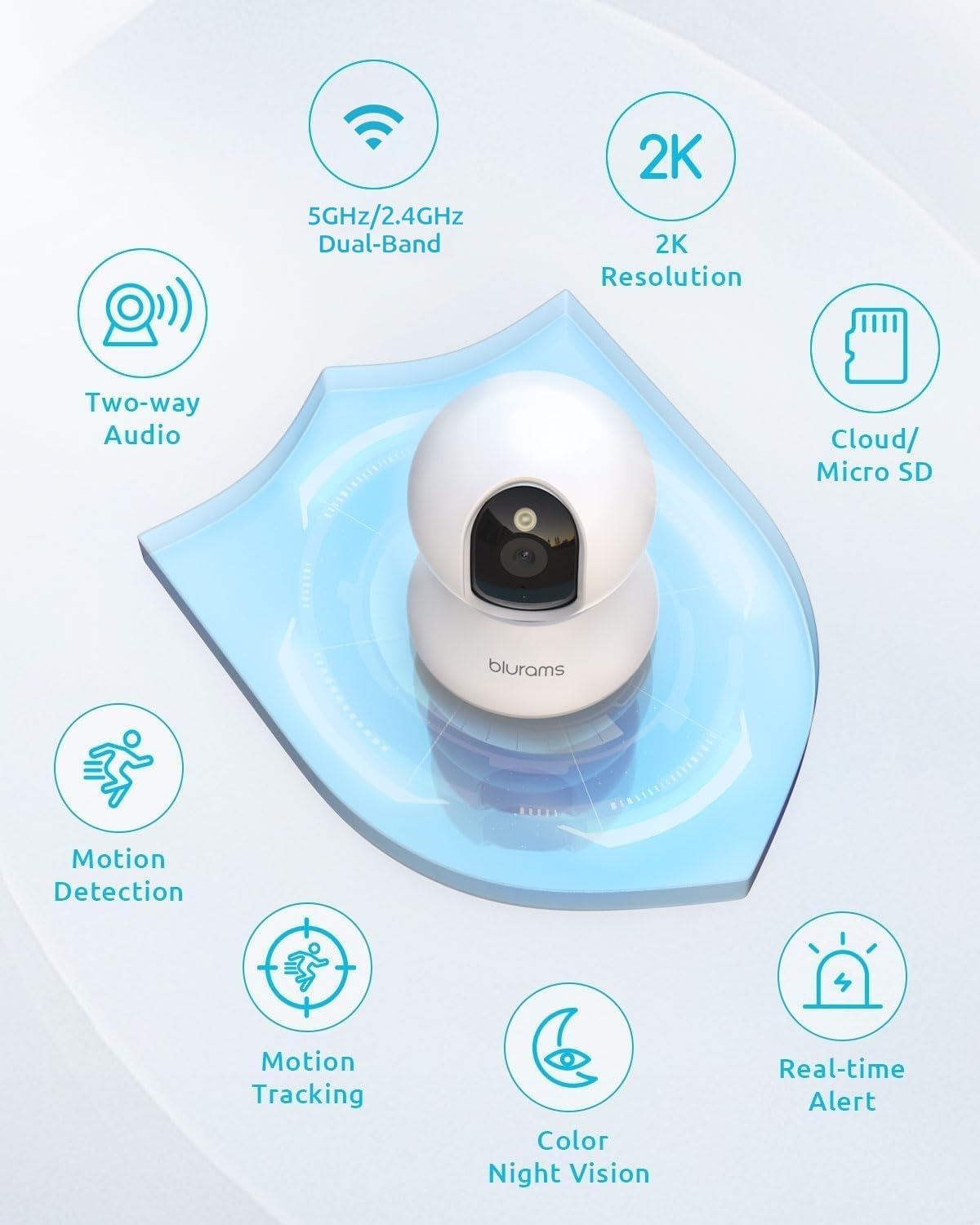 blurams Cámaras 5G para seguridad en el hogar, cámara 2K para masco...