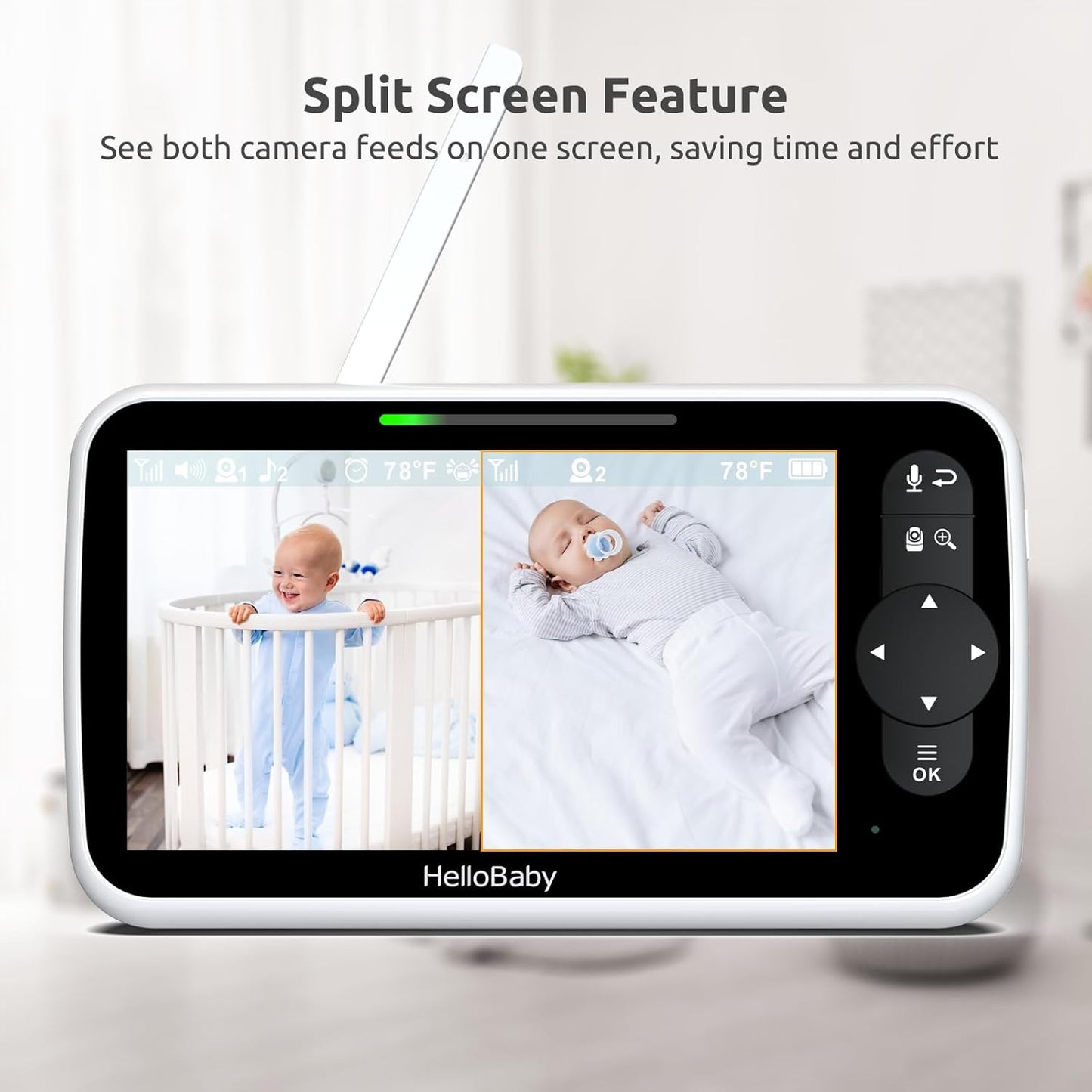 HelloBaby Monitor de Video para Bebés con Pantalla Grande IPS Mejor...
